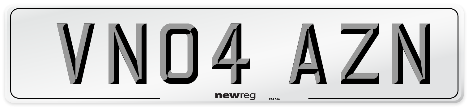 VN04 AZN Number Plate from New Reg